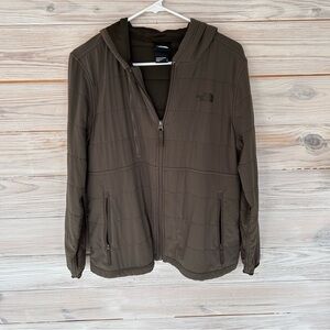 Women’s The North Face Olive Hooded Mountain Sweatshirt Hoodie Size L $195